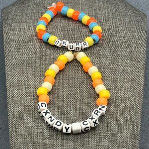 CXNDY CXRN OKURR Bracelet Handmade Beaded White Black Yellow Orange Blue